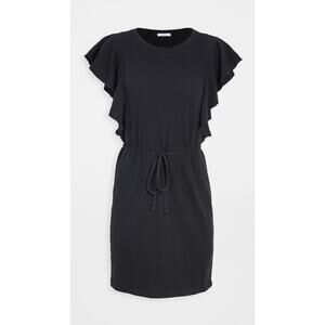 New Z Supply Capri Ruffle Dress in Black Knit Women's Size M